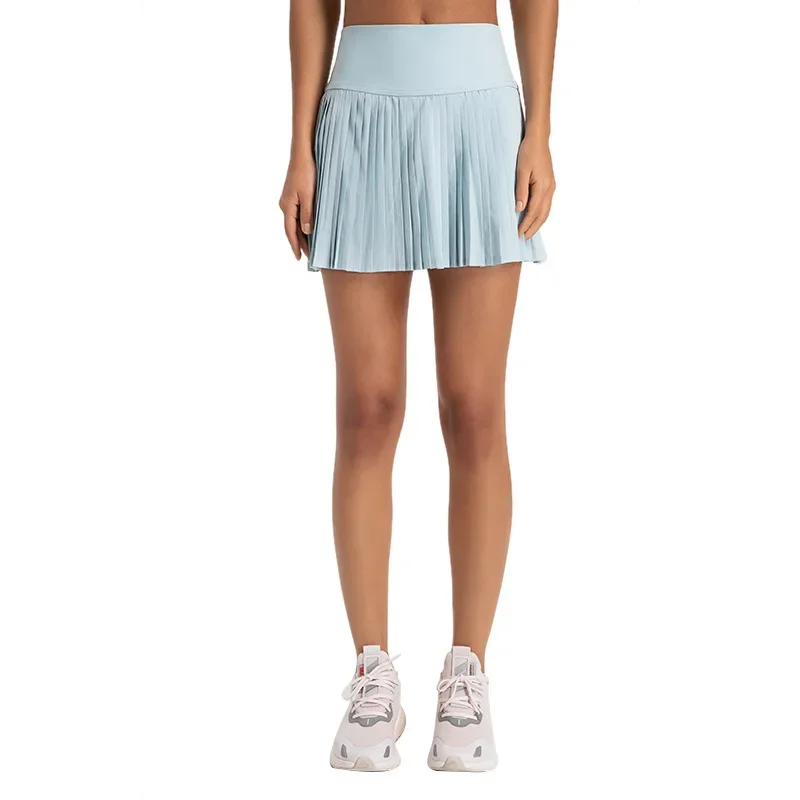 new product is a fast drying elastic fashionable pleated skirt with double-layer anti glare three-point sports pants skirt
