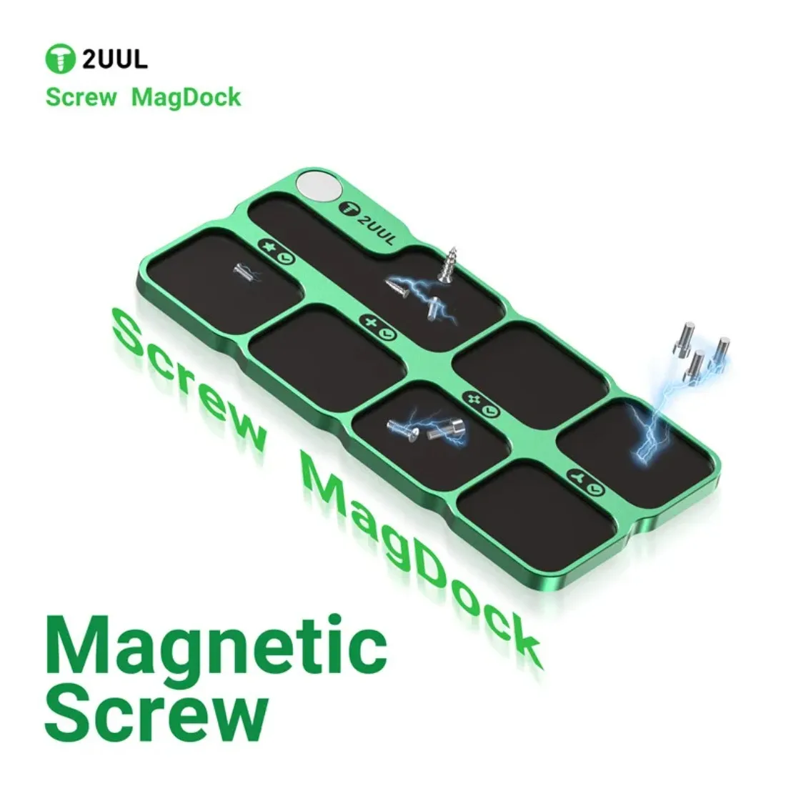2UUL ST95 Aluminum Alloy Magnetic Screw Storage Tray Organizer for Mobile Phone Computer Tablet Repair Screwdriver Bits Magnetizing Tool Parts Keeper