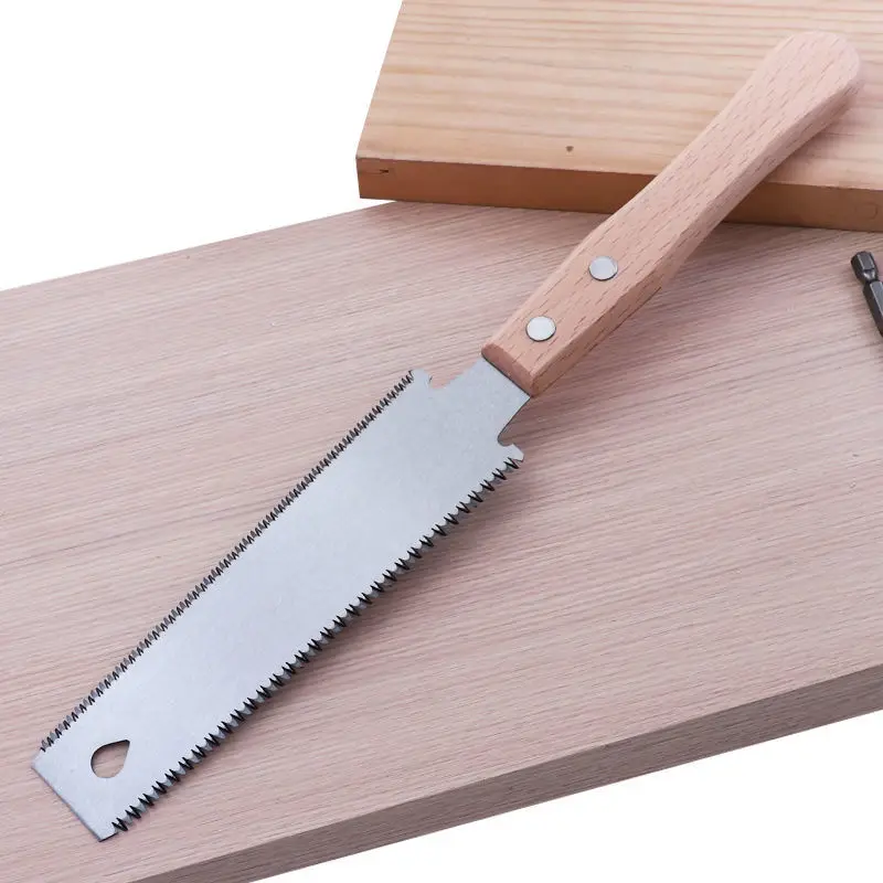 Description Picture 3 of item310MM Hacksaw Double Edge Japanese Pull Saw Flexible Blade Woodworking Cutting Handsaw Wooden Handle Small Double-Sided Saw