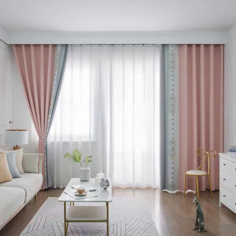 2 Panels European-style Luxury Curtains For Living Room Bedroom Thickened Simple Blackout Curtain Finished Custom Window Drapes