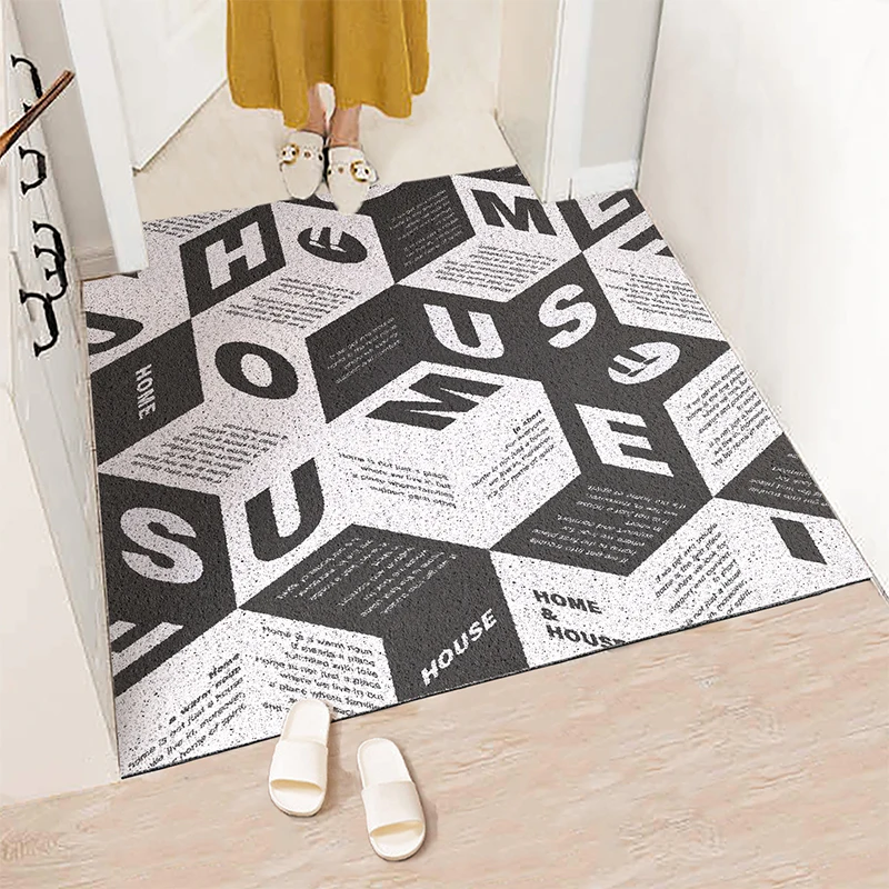 

Nardic Style Sand Scraping Doormat Entrance Welcome Mats Hallway Bath Nonslip Rug Dust Removal Carpet Wire Loop Footpad Doormat