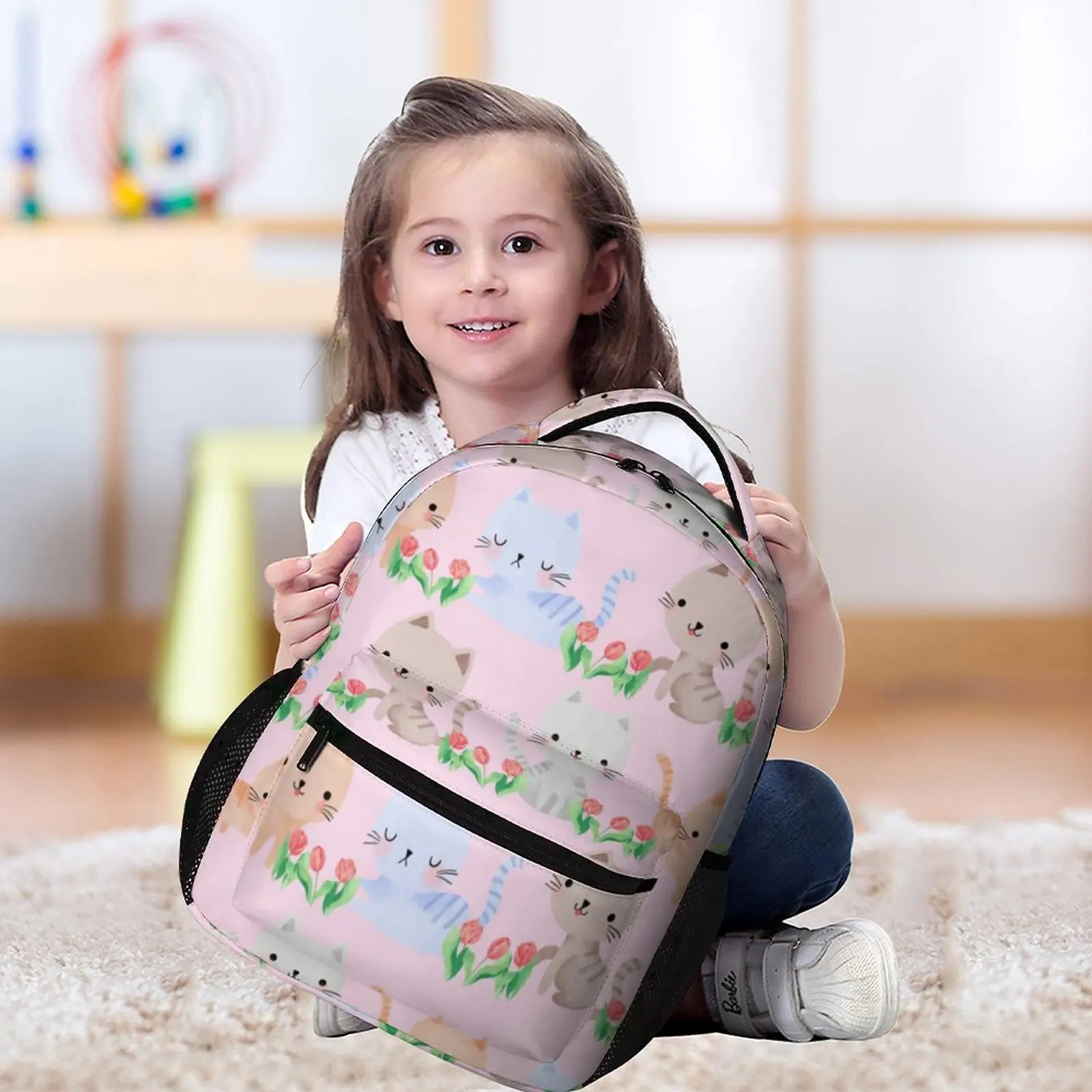 Cute Cartoon School Bag Child Girl Customize for Children Satchel Adjustable Travel Backpack Pocket with Zipper