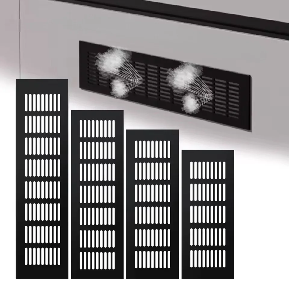 ตะแกรงระบายอากาศอะลูมิเนียมอัลลอยด์ ขนาดกว้าง 80 มม. ระบายอากาศได้ดี ความยาว 150-500 มม. ฝาครอบรูระบายอากาศสำหรับตู้ 1