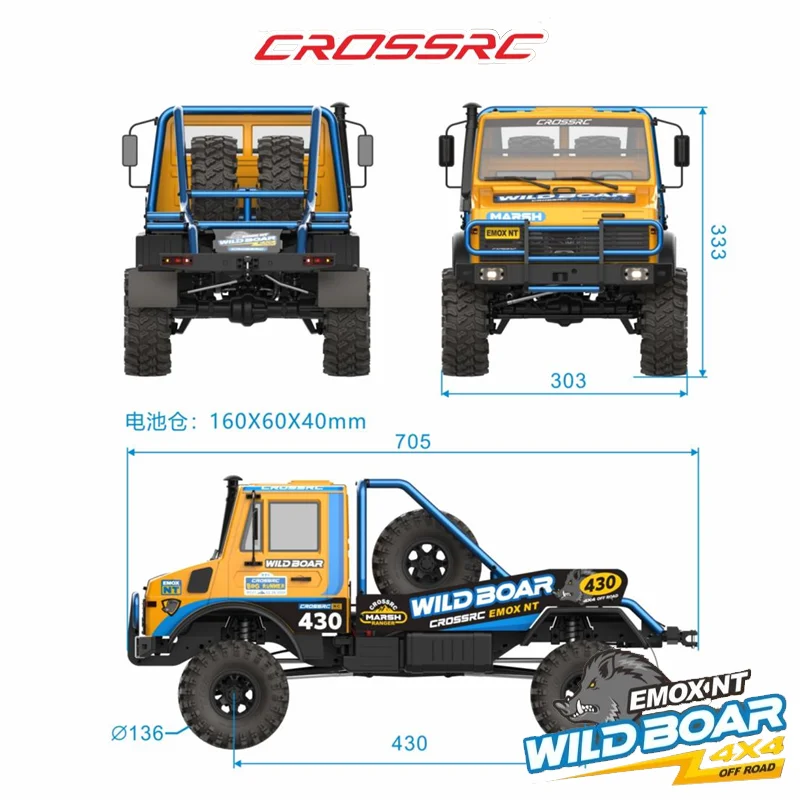 2026 뉴 크로스RC EMOX NT 와일드 보어 1/8 RC카 오프로드 머드 크롤러 브러시리스 트럭 전지형 랠리 차량 ARTR RTR 성인용 선물