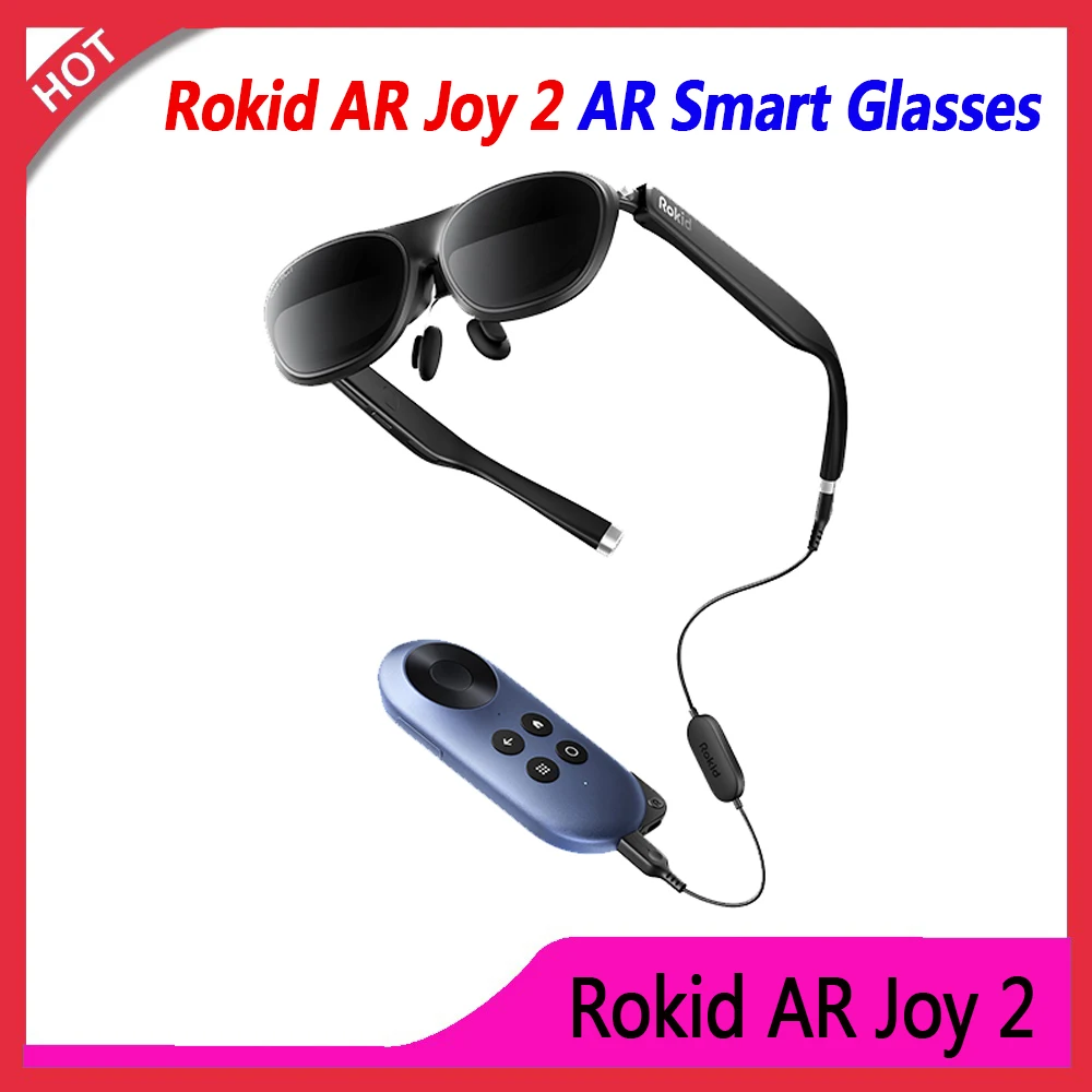 Rokid Max 2 AR 3D Smart Glasses 300" Spatial Multi Screen 1920X1200 50&deg;FoV Home Game Viewing Realtime Trans Rokid AR Joy 2