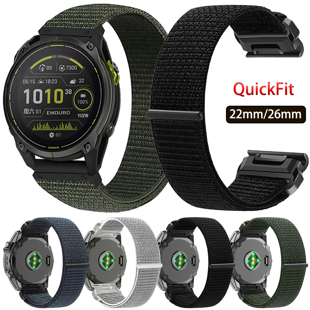Adjustable Nylon Strap with QuickFit Band, 22mm/26mm