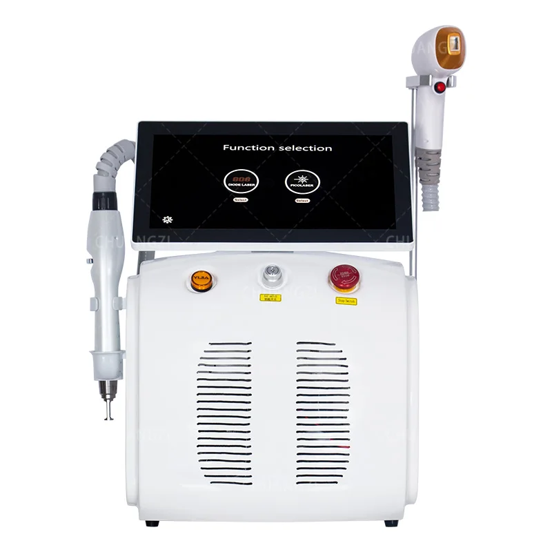3000W 2 in 1 Diode Laser 3 Waves 808nm 755 1064 Painless Hair Removal Q Switched Pico Laser Tattoo Removal Machine