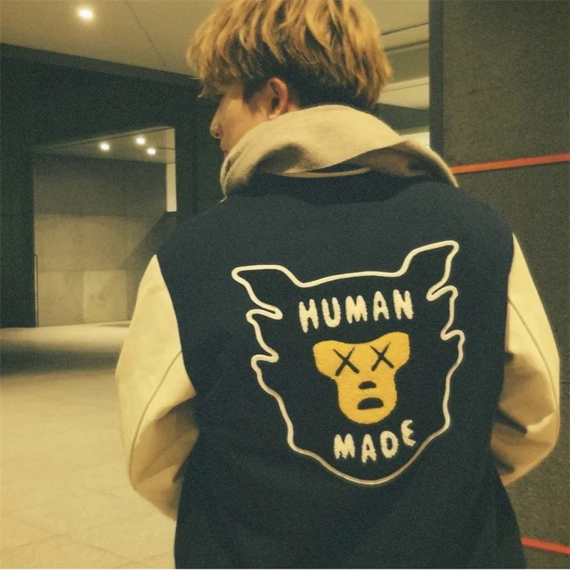 HUMAN MADE 22FW Japan Autumn And Winter Duck Love Printing Men's And  Women's Baseball Jackets Cotton Loose Coat - AliExpress
