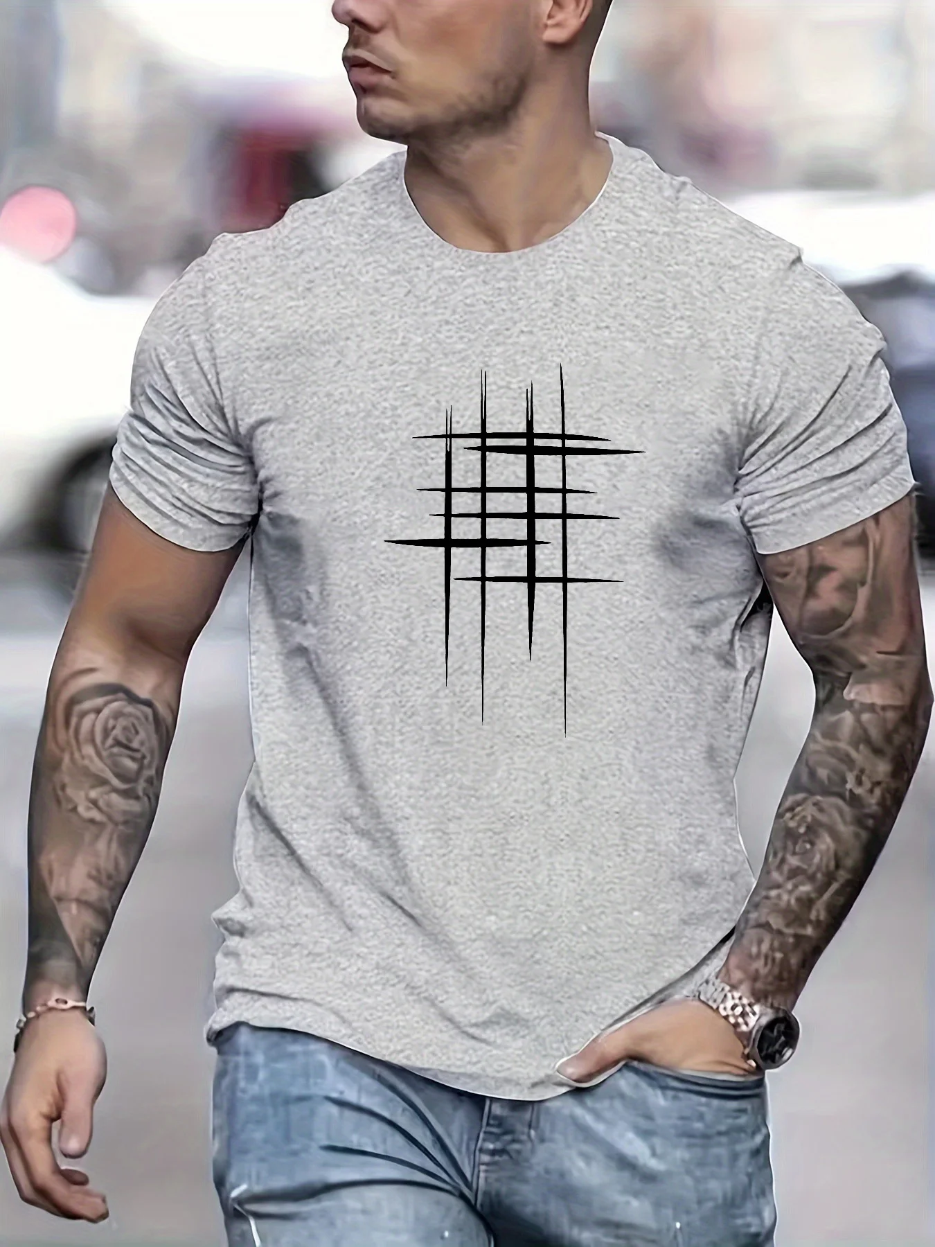 Summer Men's Cotton T-shirt Detail 3