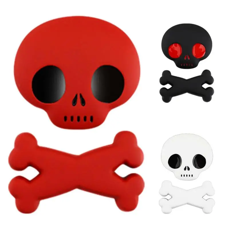 

Car Body Sticker Skull Car Body Skull Emblem Sticker Decals Skull and Bones Badge Metal Emblem Decals car styling accessories