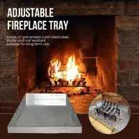 Fireplace Ash Tray Pan Ember Holder Steel With Screw Pack Rust-Resistant Home Fire Place Accessories Adjustable Collection Tool 2