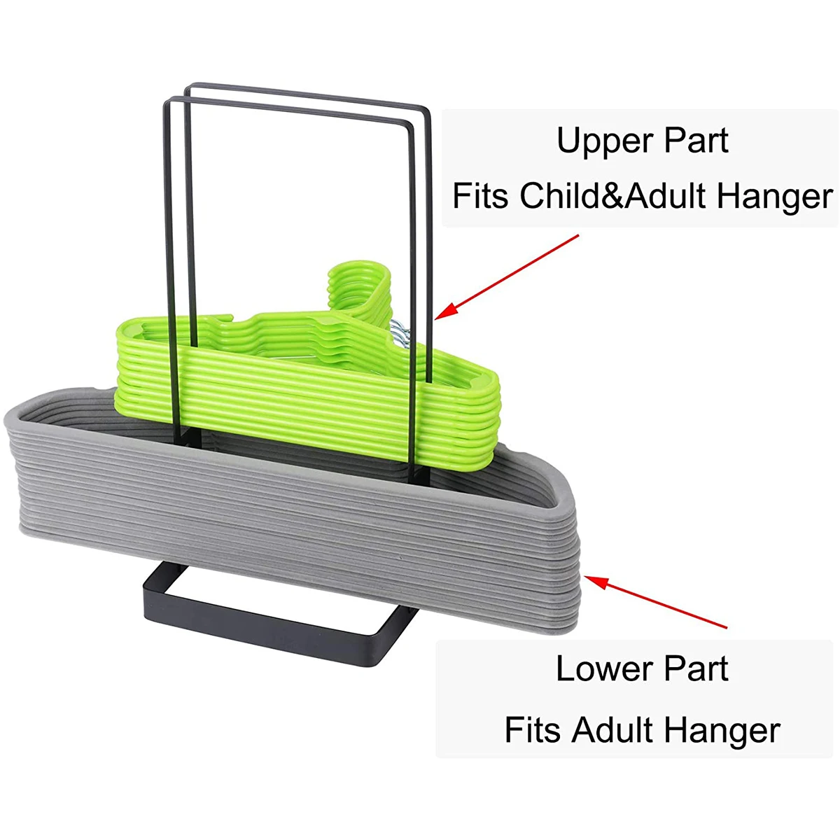 Large Capacity Hanger Stacker Rack For Adults And Children