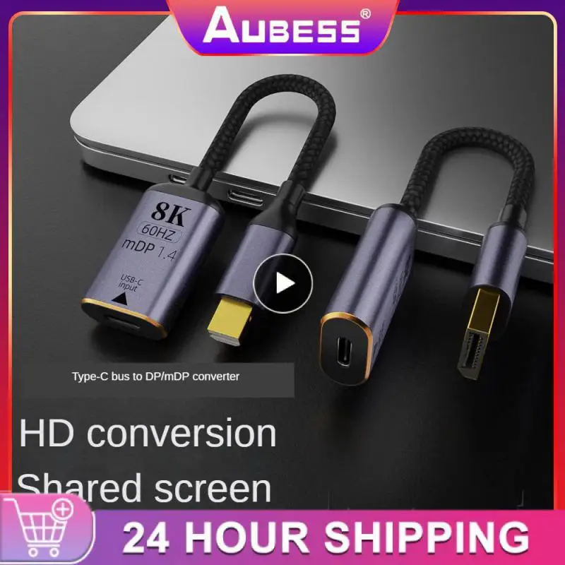 노트북 TV용 프리미엄 HDMI 호환 USB-C 비디오 어댑터, C타입 DP/미니 DP 변환기, 수-암, 8K 60Hz