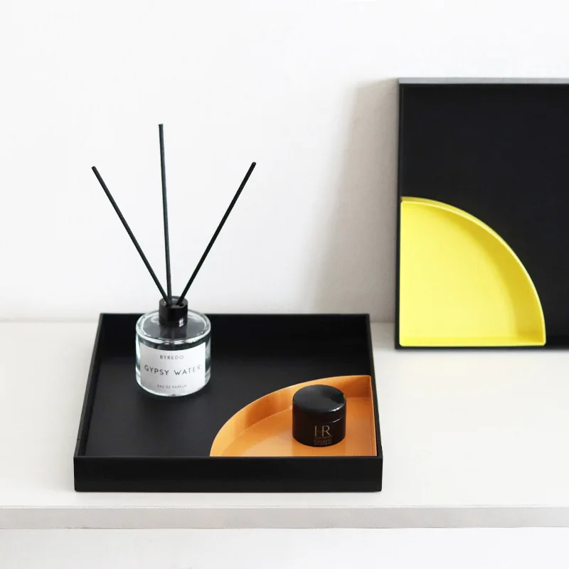 

Nordic Fashion Contrast Color Plastic Tray Storage Tray Home Decoration Living Room Desktop Storage