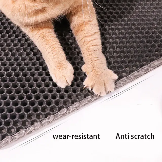 Cat Litter Mat Double Layer Waterproof Urine Proof Trapping Mat Easy to Clean Non-Slip Toilet Pad  Cat Scratch Pad Large Foot Pa 3