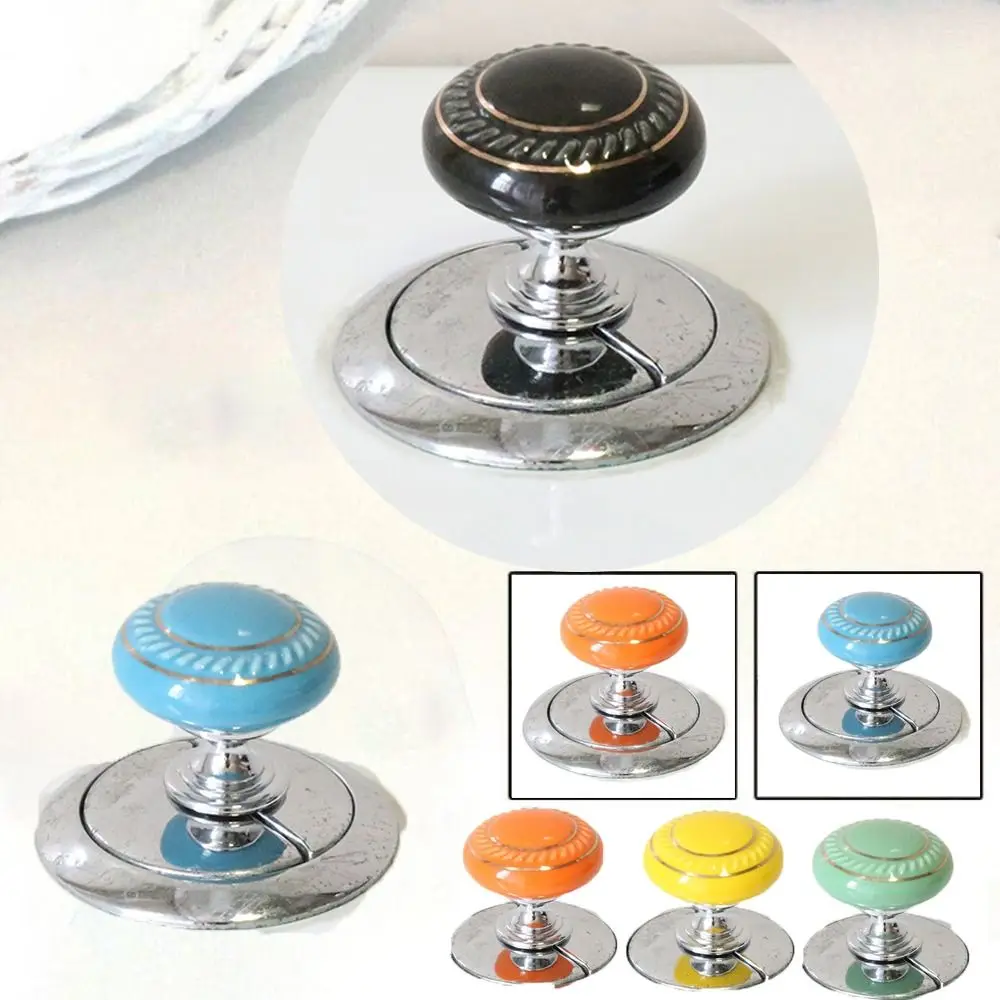 Ceramic Round Shaped Toilet Tank Button Fashion Labor-saving Universal Cabinet Drawer Knob Furniture Handle Toilet