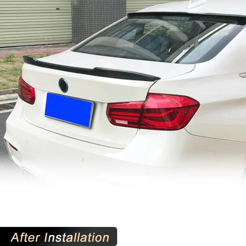 탄소 섬유 리어 트렁크 스포일러 윙, BMW 3 시리즈 F30 F80 320i 330i M3 세단 2012 2017 자동차 리어 스포일러 부트 리드 윙 립