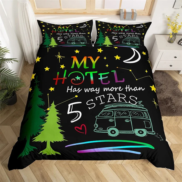  Camper Comforter Cover Happy Camping Bedding Set