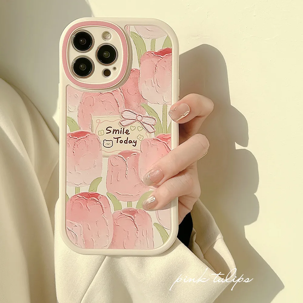 Cartoon süß für iPhone 15 Hülle 11 12 14Pro max 13 Mini 7 8Plus SE 2020 XR XS X stoßfeste Softshell kleine Blumenhülle – Detail 12