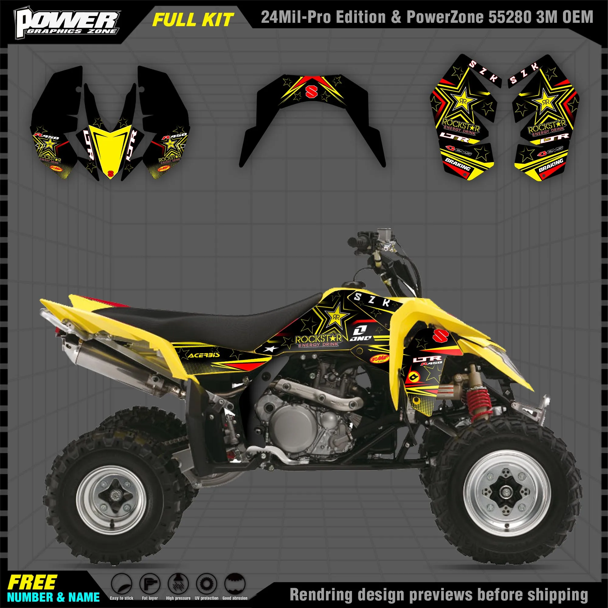 Kit D'autocollants Complet Suzuki LTR 450 ATV 2006-2014 - Design