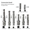 Drill Socket Adapter Kit Impact Drill Extension Bit Socket Adapter Kit 1/4'' 3/8'' 1/2'' Square Head 1/4'' Hex Shank Drill Tools 2