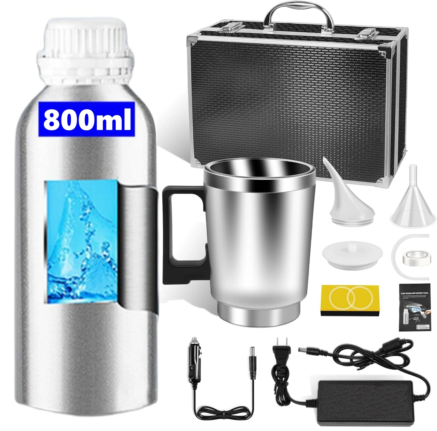 Headlight treatment set repair vapor chemical polish 800ml liquid polymer polisher restoration kit
