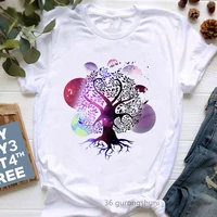 Buddha Chakra Meditation Print Tshirt Women'S Clothing Yoga White T Shirt Femme Funny T-Shirt Female Harajuku Shirt Tops - Image 2