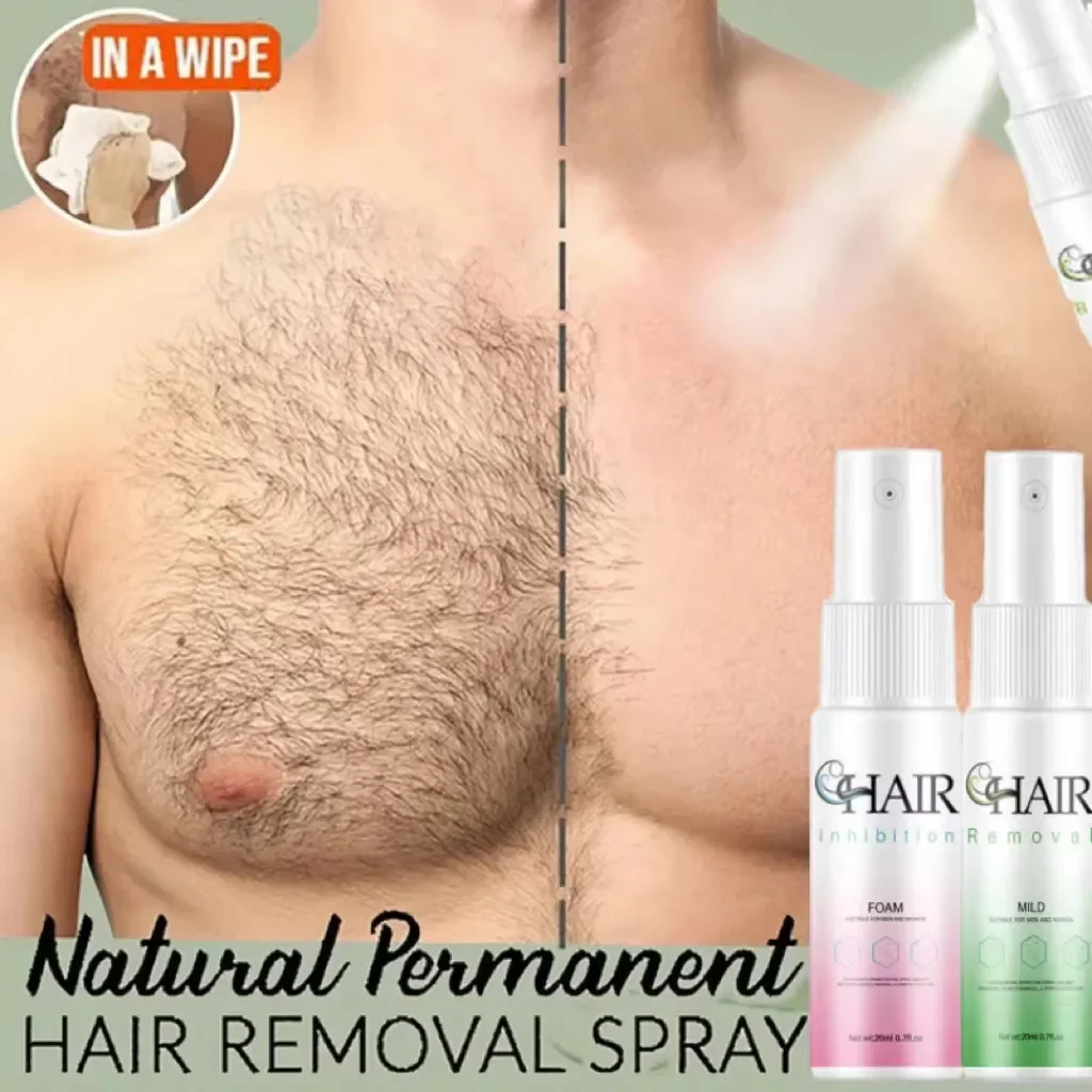 2 Minutes Fast Hair Removal Spray Painless Hair Growth Inhibitor Arm Armpit Leg Permanent Depilatory for Men Women Repair Care 3