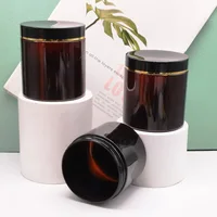 10x pot de crème vide masque Facial bouteilles ambre pour animaux de compagnie avec bouchon en or galvanisé bouteille d'emballage cosmétique de maquillage 300/500ml 4