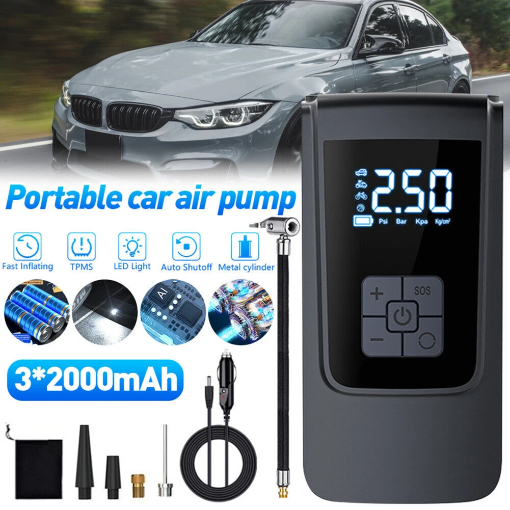 

7.4/12V Digital Air Pump Cordless 6000mAh 150PSI Powerful Tire Inflator Air Compressor Tire Pumps For Motorcycle Bicycles Ball