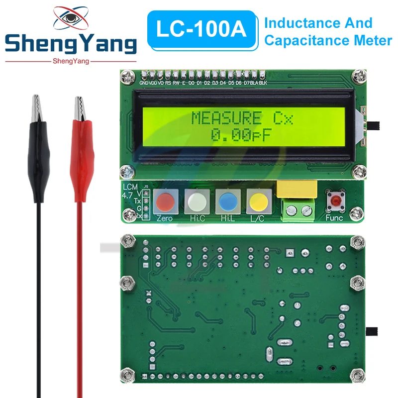 Digitales LCD-Kapazitätstestermodul LC-100A Induktivitätstisch TESTER LC-Messgerät Frequenz 1pF-100mF 1uH-100H LC100-A + Testclip