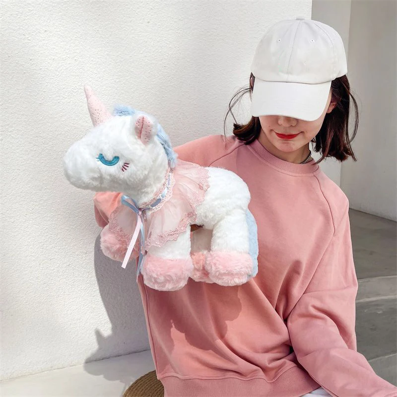 Süßes Mädchen Plüschtasche neues Einhorn Cartoon Umhängetasche Umhängetasche Lolita Student Handytasche für Frauen Handtasche 01-SB-djsmrb – Detail 7