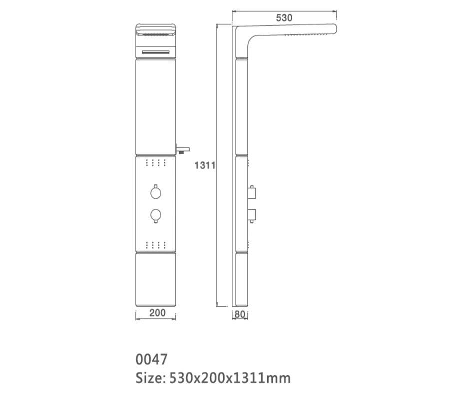 Wall Mounted Solid Surface Stone Shower Panel Corian Waterfall Rain Curtain Column WD0047