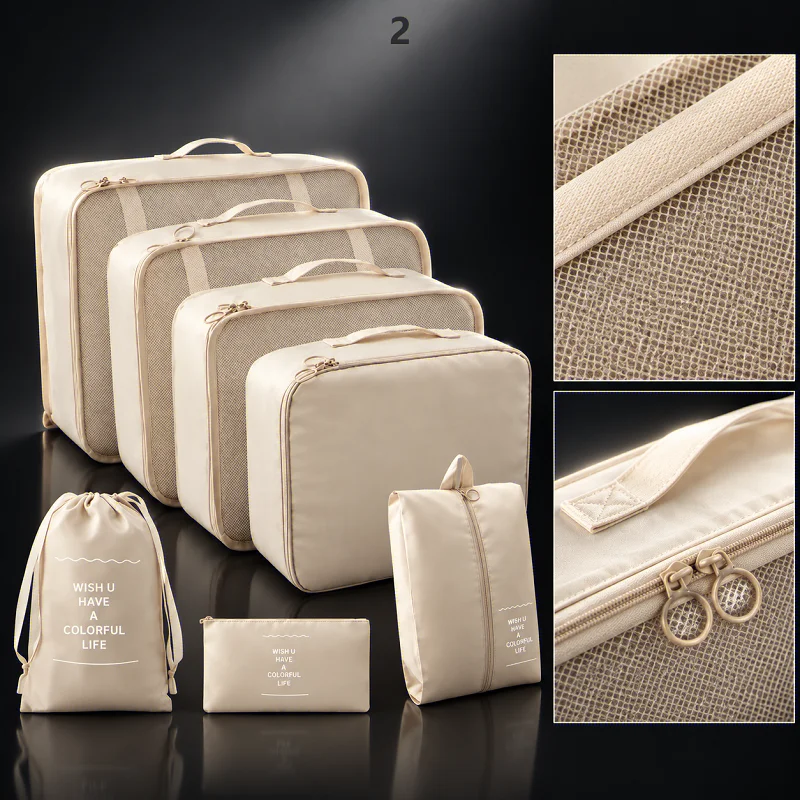 Compact Travel Packing Cube Set - Lightweight Compression Organizer Bags