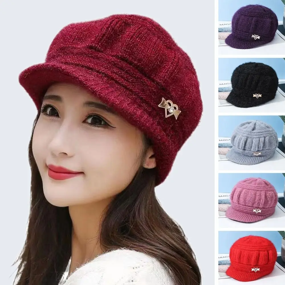 Fur Hat Knitted Earflap Hat Winter Hat Wool Hat 1PC Wool Women's Fashion Hat Wind Shield Ear Guard