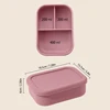 1PCS Baby Silicone Tableware Fruit Bento Box With Lid Students Portable Compartmentalized Storage Silicone Fresh-keeping Bowl 4