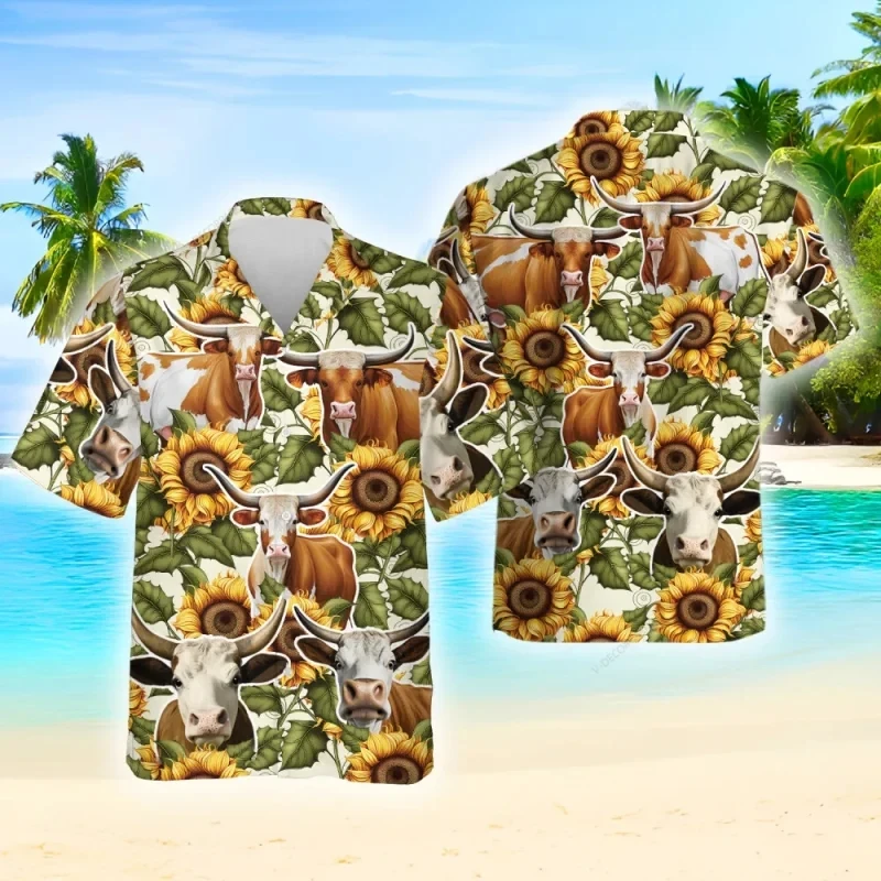 thumbnail image 1 of Camisas casuales con estampado 3D de anime de vaca hawaiana para hombre, ropa de moda de manga corta, disfraces, blusas de gran tamaño, camisas y blusas para hombre, 1 of 4