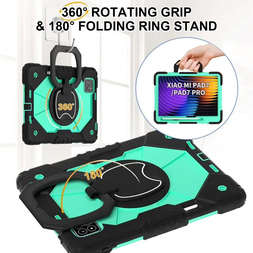 Colorful Kids Tablet Cover with Strap - Durable TPU Silicone+PC Protection