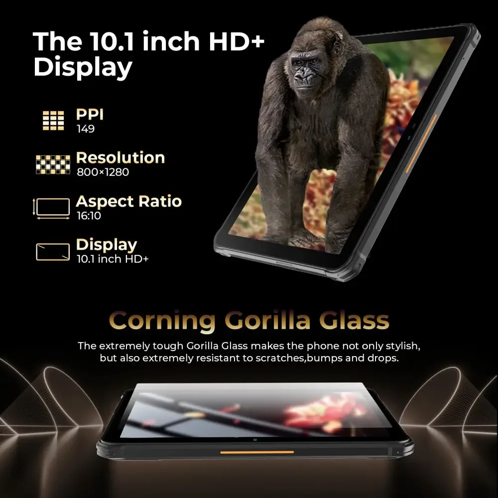 HOTWAV R7 견고한 태블릿 안드로이드 MIL-STD-810G 15600mAh 6+256GB 현장 탐사+물류 창고+캠프 ipad에 적합