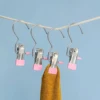 10pcs Stainless Steel Clothespins Laundry Clothes Pegs Hook Portable Hanging Clothes Clip Wardrobe Clothes Organizer Hanger 4