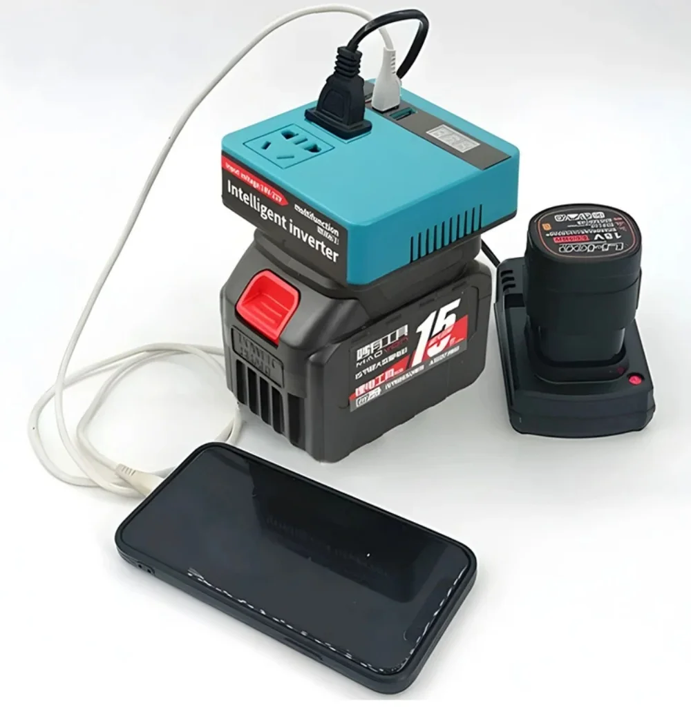 120W Lithium Battery Inverter DC 18-21V To AC 110V 220V Electric Tool Battery Inverter Power Inverter For Makita Outdoor Work