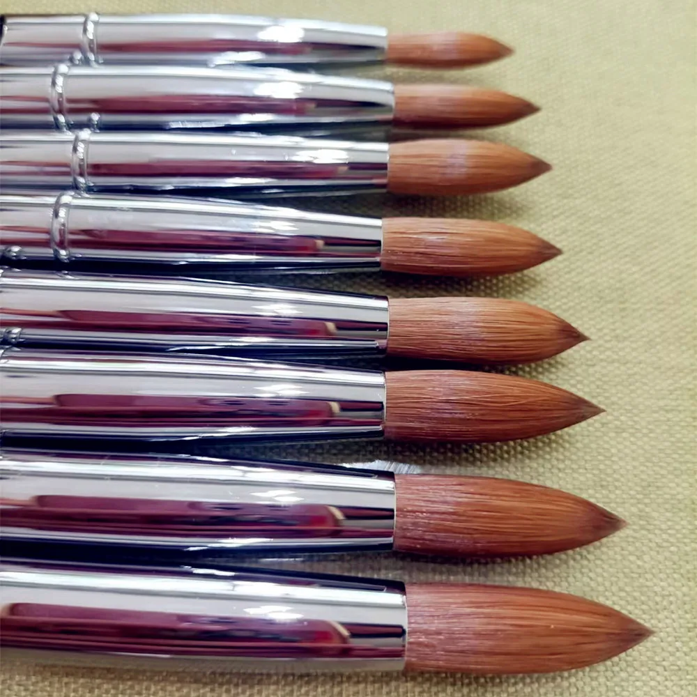 Acrylic Nail Art Brush Metal Handle UV Gel Builder Painting Flower Drawing 100% Kolinsky DIY Manicure Tools 10#12#14#16#18#20#24 5