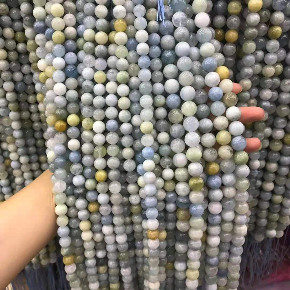 

12mm Natural Smooth Mix Aquamarine Round stone Beads For DIY necklace bracelet jewelry make 15 "free delivery