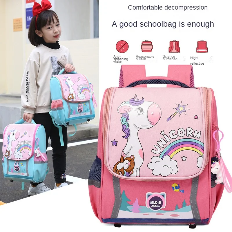 2024 new primary school schoolbag cartoon canvas large capacity water-proof kindergarten children's space backpack 2