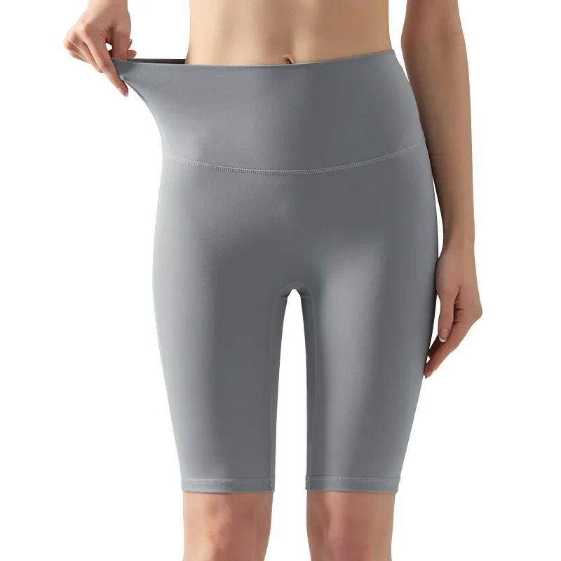 

Cold Feeling Size-free Cropped Pants Female Tight Yoga Pants Nude Feeling Sports Fitness Shorts High Waist Hip Riding Shorts.