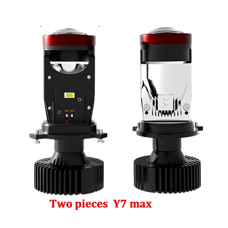 Y7D 120W H4 Headlights Car H4 LED Mini Projector Lens 6000K High Low Beam Turbo Fan Auto LED H4 Lamp LHD RHD 12V 24V