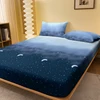 1 Simple modern starry sky printed matte Fitted Sheet, bedroom printed bed cover, bedding (excluding pillowcases) 1