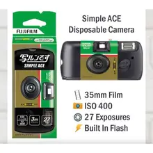 Brand Fujifilm SIMPLE ACE ISO 400 35mm Power Flash 27 Photo Exposures Single Use One Time Use QuickSnap Disposable Film Camera tanie tanio CN (pochodzenie) dropship