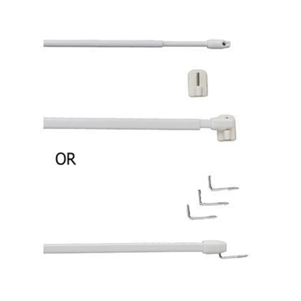 6-Pack Adhesive Tension Rod Holders – No Drill Transparent Brackets For Small Curtain Rods