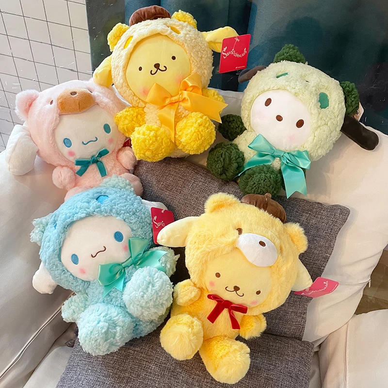 

Милые пушистые плюшевые игрушки Kuromi Pom Purin Kawaii в японском стиле плюшевые успокаивающие куклы для детей Рождественский подарок для детей
